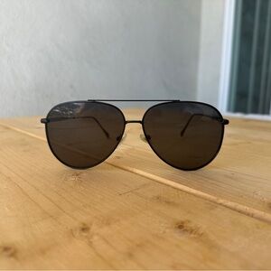 DIFF Eyewear - Nala Black Aviator Sunglasses